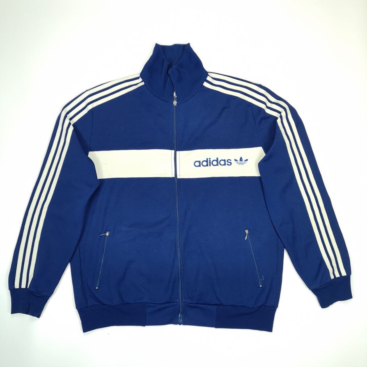 Adidas Vintage 70s 80s Men XL Full Zip Track Jacket Blue Rare