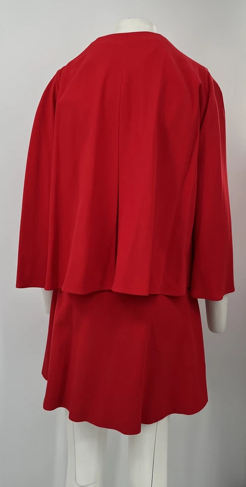 Vestido Alexander McQueen 2016 ALTERADO Rojo Manga Capa Mini Bata En Tissu talla 44 Foto 4 de 4