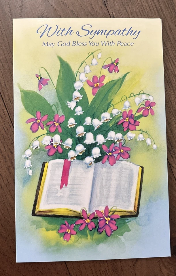 Tarjeta de felicitación Stockwell With Sympathy May God Bless You With Peace 5”x7,75” Foto 3 de 4