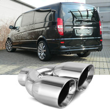 Auspuffblende Endrohr Edelstahl Doppel F&uuml;r Mercedes Benz Viano A C CLC CLS G GL