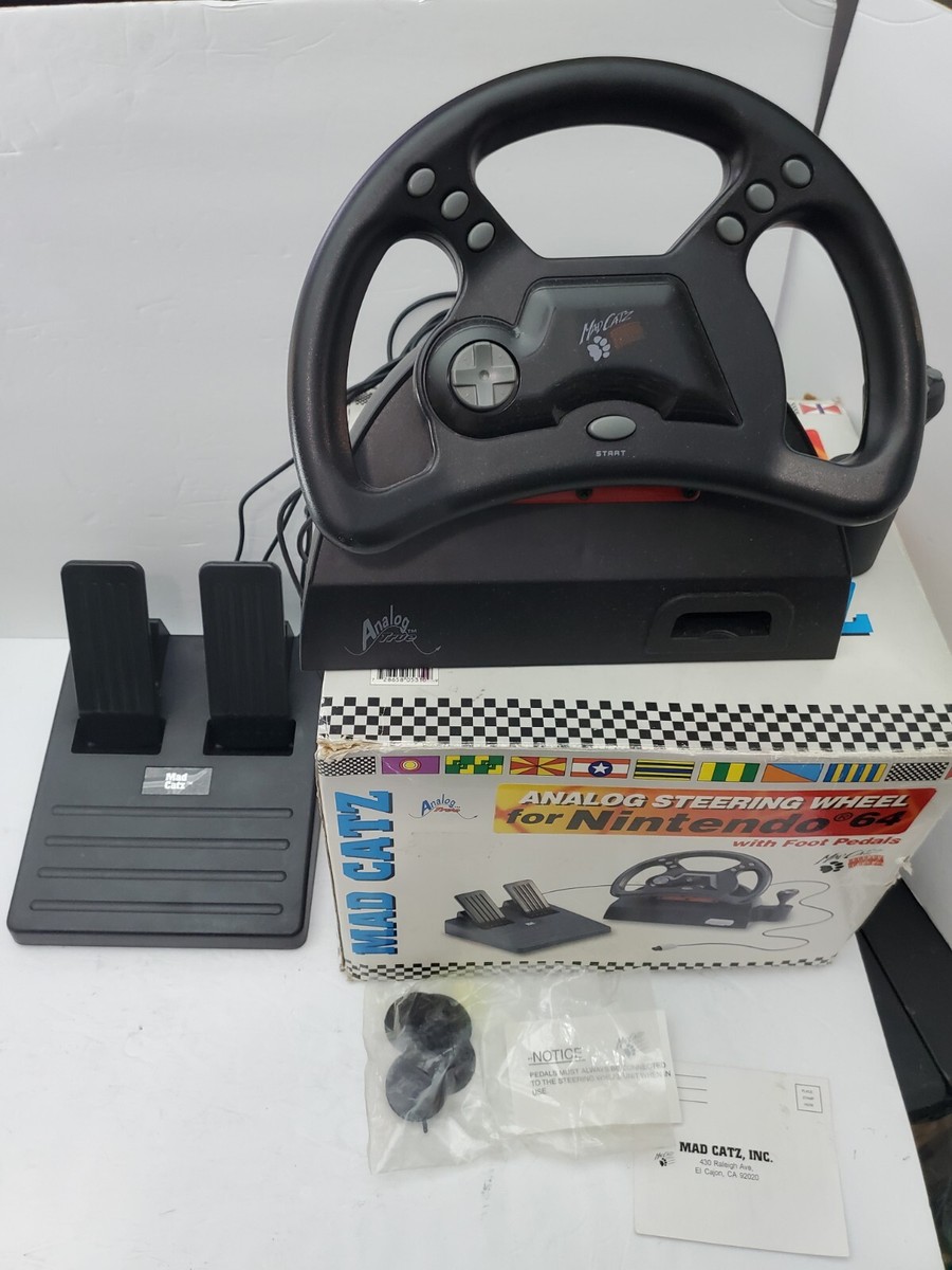 N64 RARE Original Vintage 1996 Mad Catz - Analog Steering Wheel w