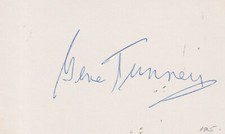 Gene Tunney signed 3x5 index card in-person JSA