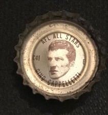 1965 COCA-COLA BOTTLE CAP AFL ALL STARS GINO CAPPELETTI (PATRIOTS) #41