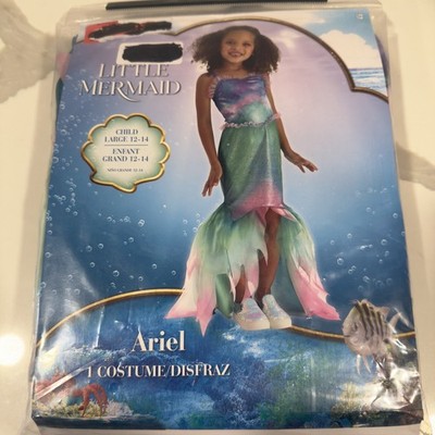 Disney The Little Mermaid Child Ariel Halloween Costume large 12-14 Brand New