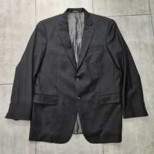 Hart Schaffner Marx Mens Blazer Sport Coat Charcoal Gray 44L Two Button USA Made
