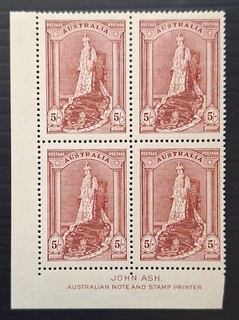 1938 Australia Govt Imp Bk 4x5/ Dl Lake Corntn Robes stamps Thick paper MUH$150