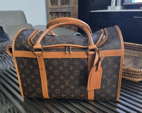 Louis Vuitton Monogram 22" Overnight Bag Brown/Tan Leather Zip-Around Tag