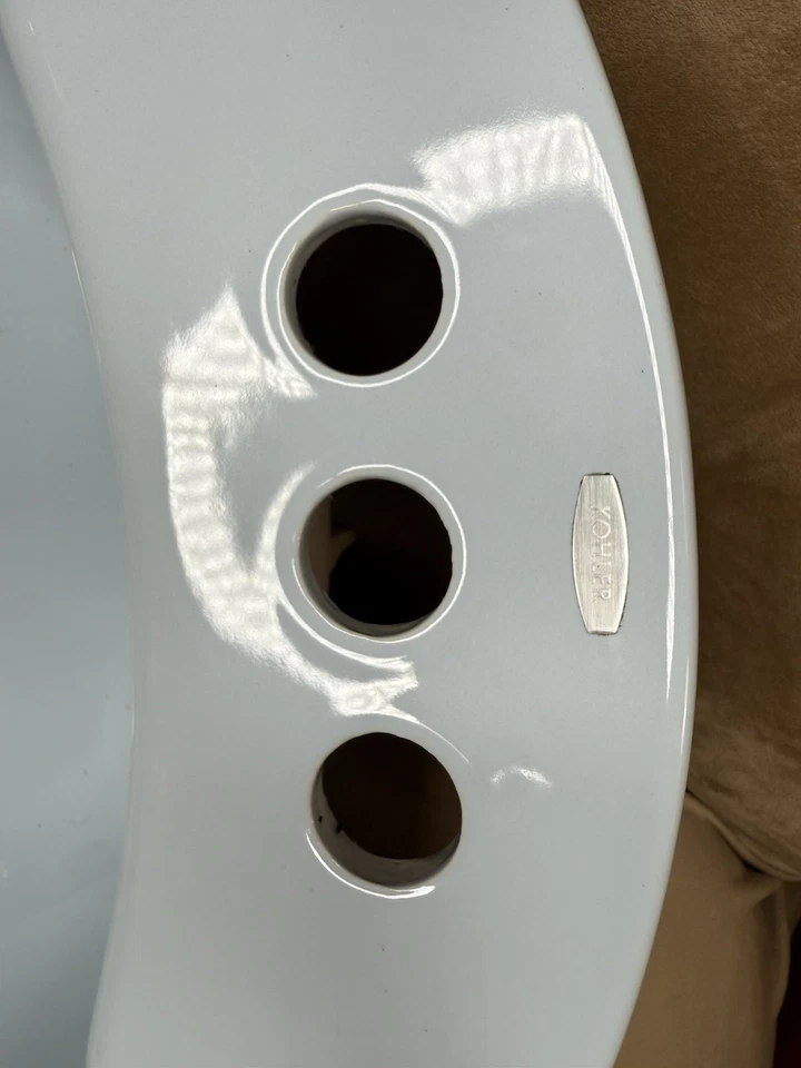 科勒浴室水槽浅蓝色原装瓷器复古K-2195 20x17.5英寸 — 第 2/4 张图片