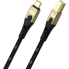 Oehlbach Câble USB-C USB 2.0 USB-C®, USB-B mâle 2 m noir/or blindage par tresse