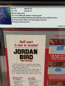 JORDAN vs BIRD: ONE-ON-ONE NES NINTENDO 1989 CIB PSA 9.0💎 RARE 💎