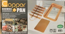 Brownie Pan Copper Nonstick with Divider 4 Individual Pieces. Holiday baking