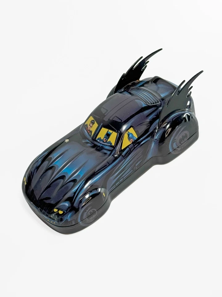 Raro contenedor de caramelos de batimóvil de hojalata Batman & Robin Foto 3 de 4