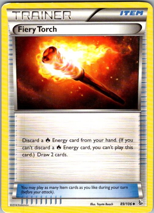 Fiery Torch 89/106 Uncommon Flashfire Pokemon Moderately Played