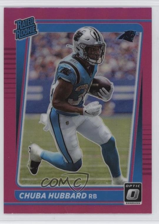 2021 Panini Donruss Optic Rated Rookie Pink Prizm Chuba Hubbard #225 1q0b