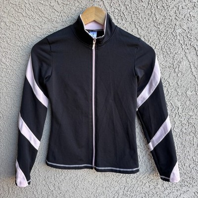 Chloe Noel Long Sleeve Figure Skating Jacket Child Large Black and Pink