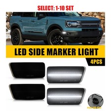 Smoked Lens White Led Frontrear Marker Lights For 21-23 Ford Bronco Sport 4-40x Smoked Lens White Led Frontrear Marker Lights For 21-23 Ford Bronco Sport 4-40x