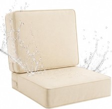 1 Set Outdoor Deep Seat Cushion Set, 24 x 24 x 6 Inch Waterproof Patio Chair Cus