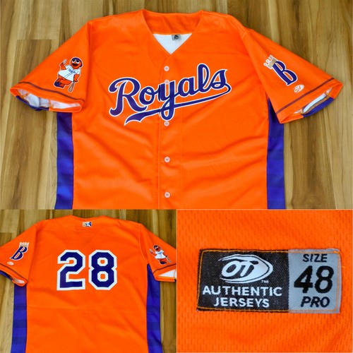 #28 Burlington Royals OT Sports Game Jersey Appalachian League Orange sz 48