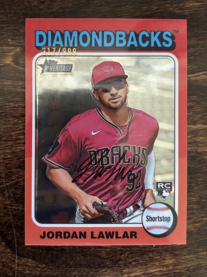 2024 Topps Heritage - Jordan Lawlar #429 Chrome /999 (RC) Arizona D Backs Rookie