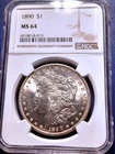 1890 NGC MS64 Morgan Dollar