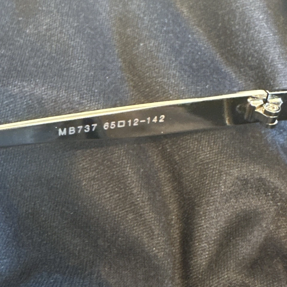 Mercedes-Benz MB737 Mens Silver Frame Blue Lens Aviator Sunglasses - Image 4 of 4