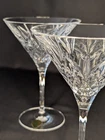 Set of 2 Vintage Waterford Plaza Crystal Martini Glasses 6.75" Stickers