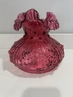 Fenton Cabbage Rose pink Glass Student Lamp Shade 6.75”  Fitter