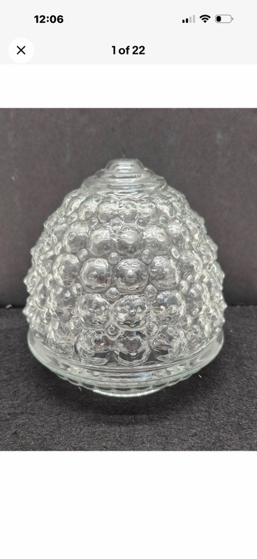 2 Vintage Beehive Bubble Acorn Glass Light Lamp Fixture Globe Shade Ceiling 1950