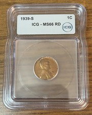 1939-s Ms 66 Rd Lincoln Wheat Cent Icg 1939-s Ms 66 Rd Lincoln Wheat Cent Icg