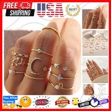 Elegant Gold Stackable Rings Set - 10-Piece Boho Jewelry for Women  Teens