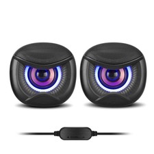 USB Powered Gaming Computer Speakers with RGB Blue Lighting 2.0 Blue light