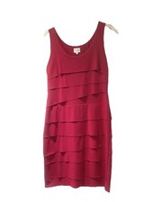 Kaliko Red Ruffle Bandage Bodycon Dress UK 12 Christmas 