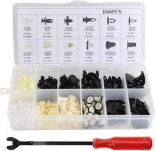 166 Pieces Nylon Bumper Fender Liner Door Trim Panel Rivet Retainer Set