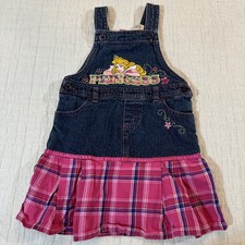 Vintage RARE Disney Princess Aurora Overall Denim Dress Size 5 T