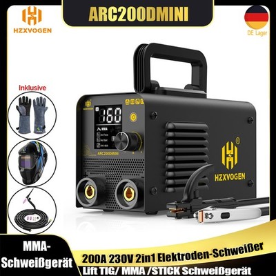 HITBOX 200A Mini ARC LED Schweißgerät 230V E-Hand MMA Schweißgerät Inverter IGBT