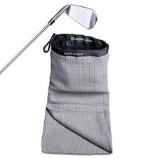 Towel Pro, Golf Club and Ball Cleaning Pouch with Attached Towel, Gray