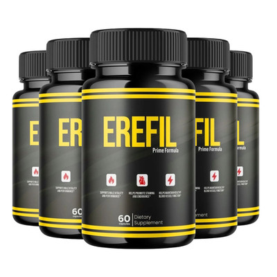 5-Pack Erefil Capsules - Erefil Male Health & Performance Support - 300 Caps
