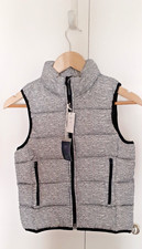 Gap Kids Heather Grey Puffer Vest Zip Sleeveless Jacket Size Small 6-7 , New