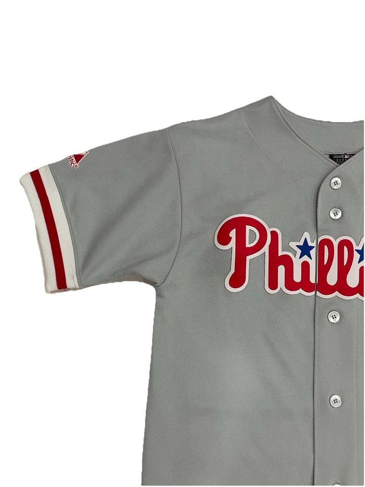 Camiseta Cliff Lee # 33 Philadelphia Phillies Majestuosa Gris Cool Base JUVENTUD TALLA L Foto 2 de 4