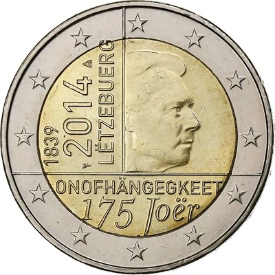 Luxembourg, 2 Euro, 175 Years of the Nation, 2014, Utrecht, Bimétallique, SPL - Photo 1/2