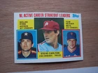 1984 Topps leaders card #707 Nolan Ryan, Carlton, Seaver NM or better