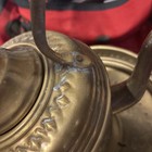 Authentic Vintage Moroccan Brass Hand Washing Basin and Kettle, Two-Handle Basin — photo 8