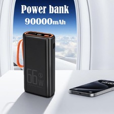 66W Tragbare 90000mAh Power Bank Pack SchnellLadegerät 2 USB Batterie für Handy