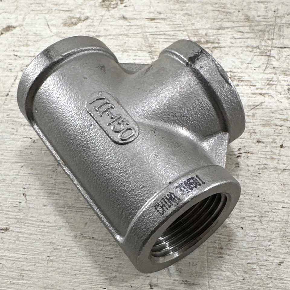 Lot Of 5 New MSI 304 STAINLESS STEEL TEE 3/4" NPT PIPE FITTING YII 150 - Image 2 of 4