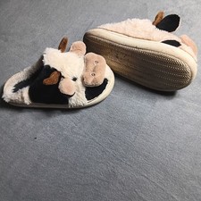 Highland Cow House Slippers Women 36  37 Brown Plush Cozy Fuzzy Indoor Shoes