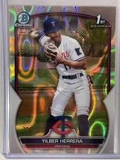🔥2023 Bowman Yilber Herrera 1st Bowman Chrome Lava Refractor #330/399 - Twins🔥