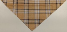 Dog Bandana, Light Brown, Cream, and Green Tartan Plaid, M,L