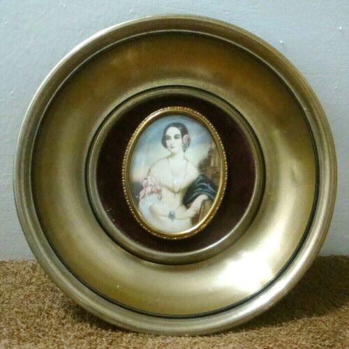 Vintage A Cameo Creation Isabella Montgomery Portrait Round Frame George Romney - Foto 1 di 8