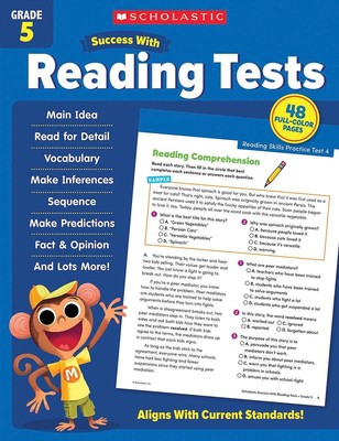 Scholastic Success with Reading Tests Grade 5 Workbook Paperback  2022 by Sch...