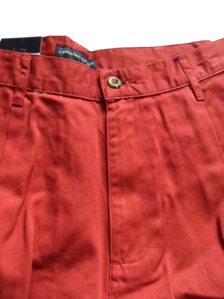 Cambridge Classics 100% Cotton Mens Pleated Short Red Size: 30 () - Image 4 of 4